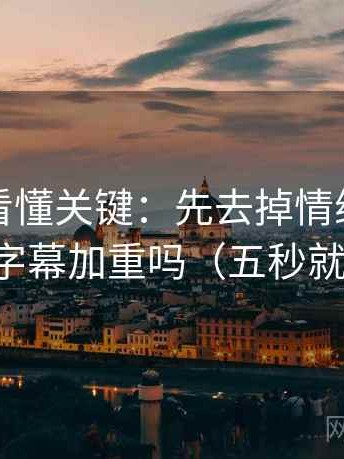 爱一帆看懂关键：先去掉情绪词，再对照字幕加重吗（五秒就能做）