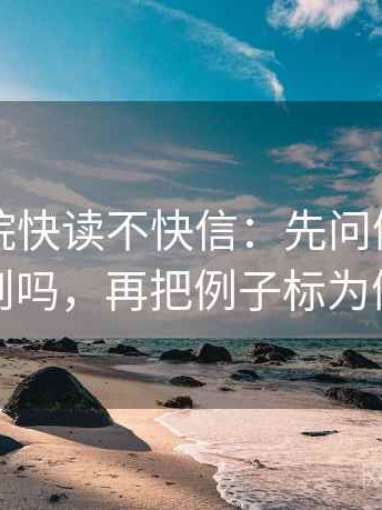 神马影院快读不快信：先问例子被当规则吗，再把例子标为例子