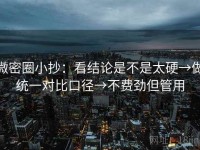 微密圈小抄：看结论是不是太硬→做统一对比口径→不费劲但管用