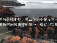 神马影视小抄：看口径是不是没写→做按时间线重排剪辑→不费劲但管用