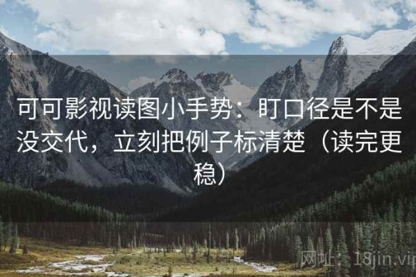 可可影视读图小手势：盯口径是不是没交代，立刻把例子标清楚（读完更稳）