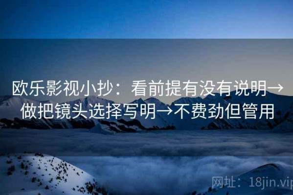 欧乐影视小抄：看前提有没有说明→做把镜头选择写明→不费劲但管用