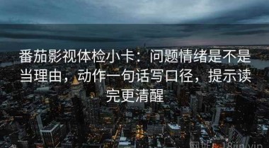 番茄影视体检小卡：问题情绪是不是当理由，动作一句话写口径，提示读完更清醒