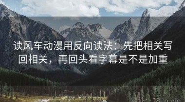 读风车动漫用反向读法：先把相关写回相关，再回头看字幕是不是加重