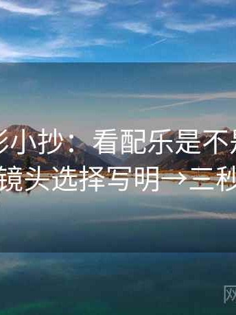神马电影小抄：看配乐是不是带节奏→做把镜头选择写明→三秒就能做